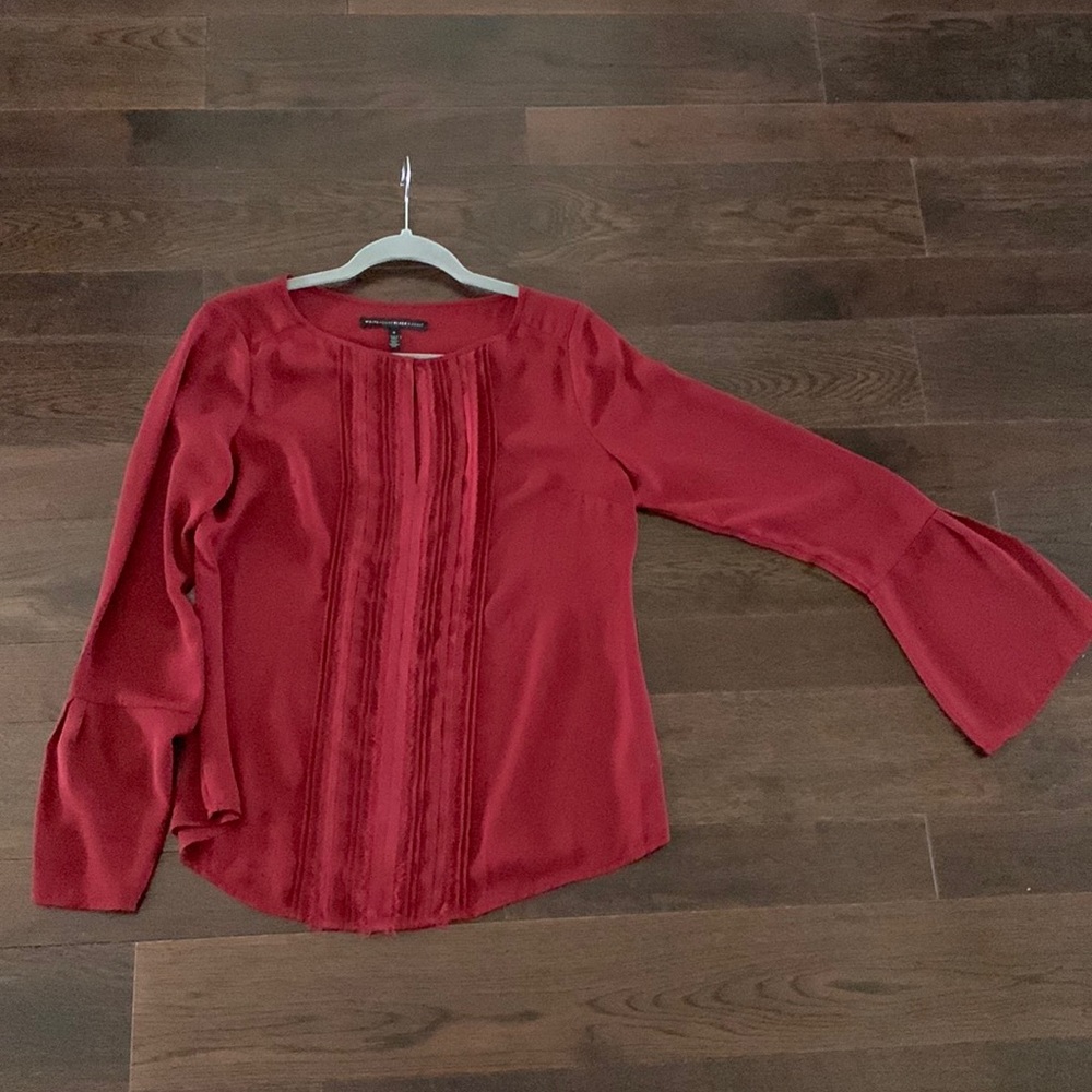 Cranberry long bell sleeve top